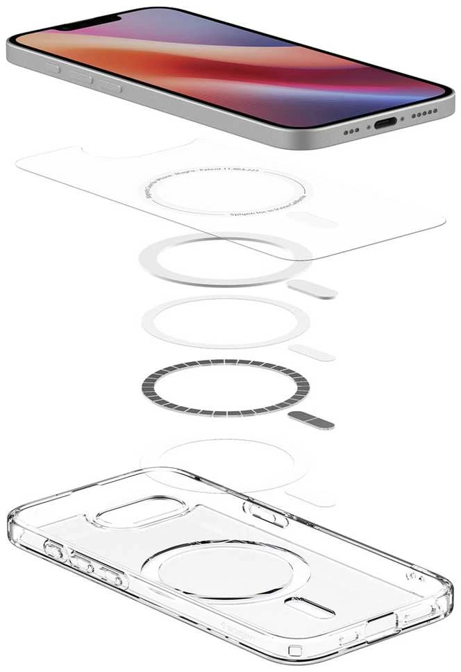 Dėklas Spigen Crystal Hybrid MagSafe, skaidriai baltas - iPhone 16e