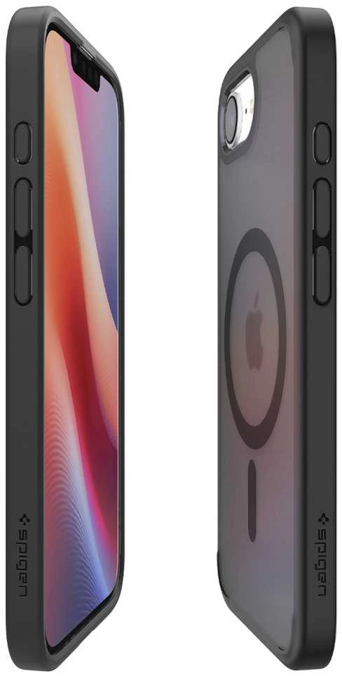Dėklas Spigen „Crystal Hybrid MagSafe“, šerkšno juodumo – „iPhone 16e“