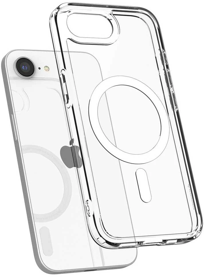 Dėklas Spigen Crystal Hybrid MagSafe, skaidriai baltas - iPhone 16e