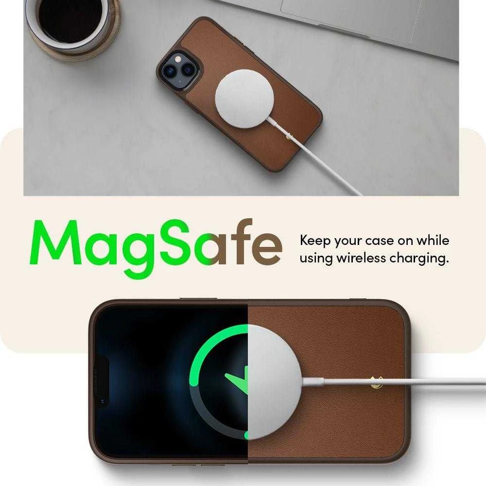 Spigen Cyrill Kajuk Mag MagSafe Apple iPhone 14 Plus dėklas telefonui rudos spalvos