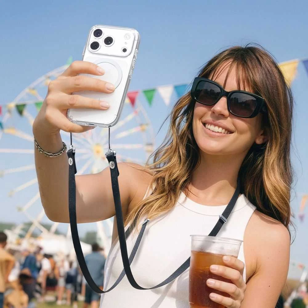 Spigen DA30L LAnyard Strap Crossbody juodas