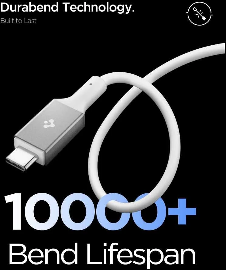 Spigen Essential USB C į USB C 100W laidas, baltas EB10020CC