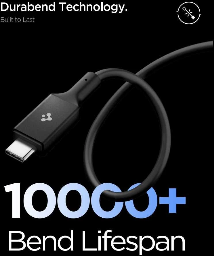 Spigen Essential USB C į USB C 100W laidas, juodas EB10020CC