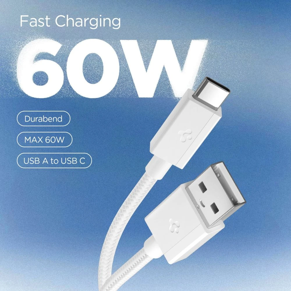 SPIGEN EB6015AC ESSENTIAL TYPE-C LAIDAS 60W 150CM Baltas