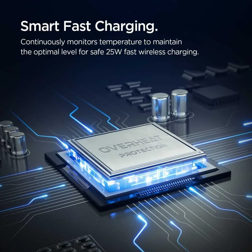 Automobilinis laikiklis Spigen Essential MagSafe Peltier Wireless Car Charger EV25MFAQ, juodas - Air vent