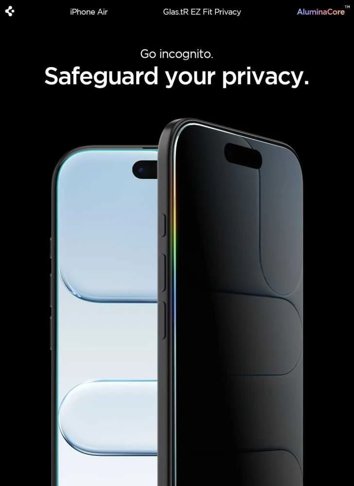 Ekrano apsauginis stiklas Spigen Glass tR EZ Fit (Privacy) 2 Pack, transparency - iPhone Air