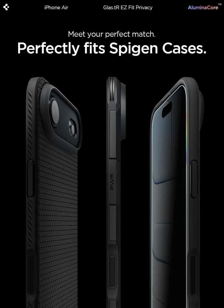 Ekrano apsauginis stiklas Spigen Glass tR EZ Fit (Privacy) 2 Pack, transparency - iPhone Air