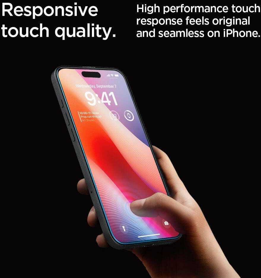 „Spigen Glass tR EZ Fit HD“ 1 vnt., skaidrus – „Apple iPhone 16 Pro Max“