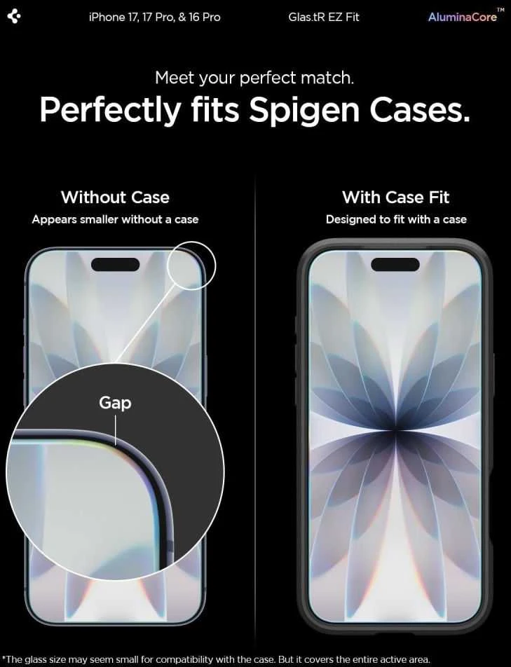 Apsauginis stiklas Apple iPhone 16 Pro / 17 / 17 Pro Spigen Glas.tr „EZ Fit” Privacy 2-pack