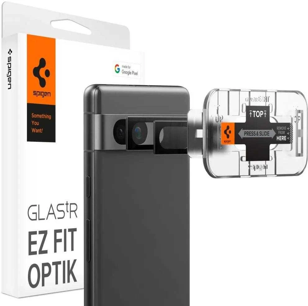 CAMERA COVER Spigen OPTIK.TR ”EZ FIT” CAMERA PROTECTOR 2-PACK GOOGLE PIXEL 7A Juodas