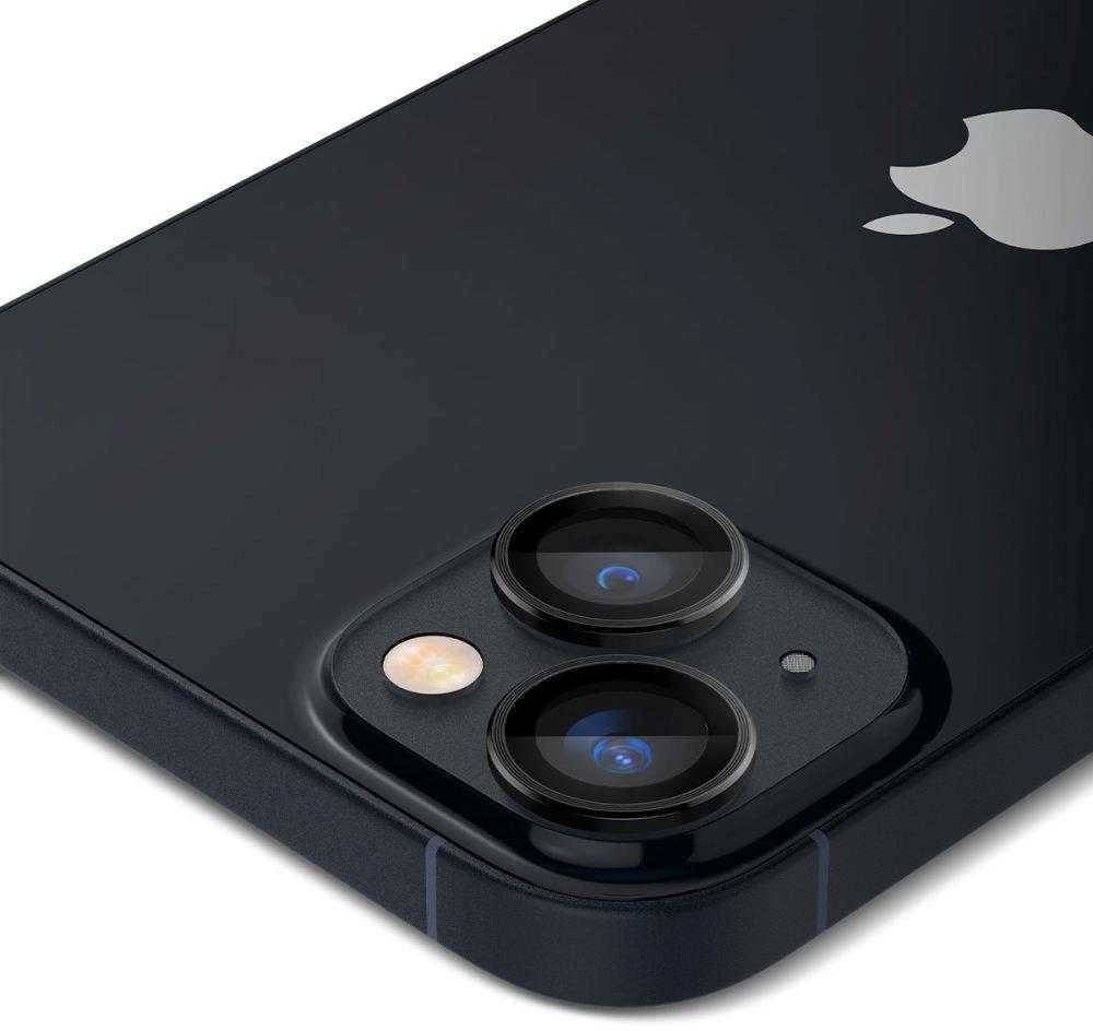 Spigen OPTIK.TR „EZ Fit” Kameros apsauga 2-pack Apple iPhone 14/14 Plus juodos spalvos