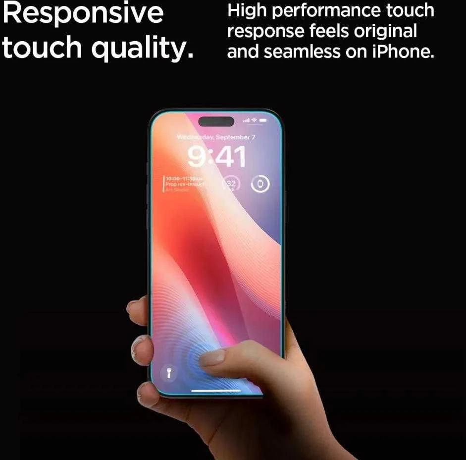 „Spigen Glas.tR EZ Fit Privacy“ dėklas Apple iPhone 16 Pro Max / 17 Pro Max – 2 vnt.