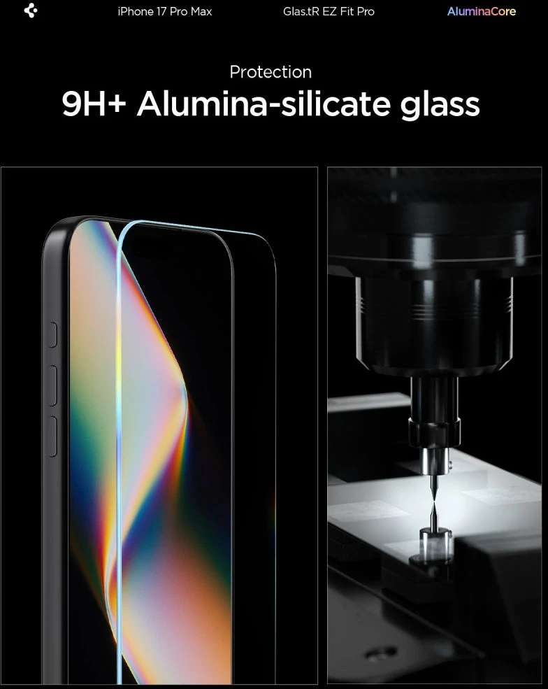 Ekrano apsauga Spigen Glass tR EZ Fit Pro HD 1 Pack, transparency - iPhone 17/16 Pro Max