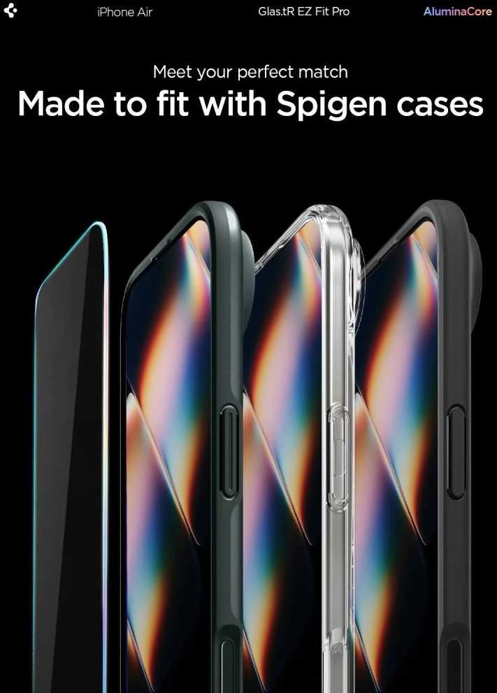 Apsauginis stiklas Spigen Glas.TR EZ Fit Pro skirtas Apple iPhone 17 Air – skaidrus