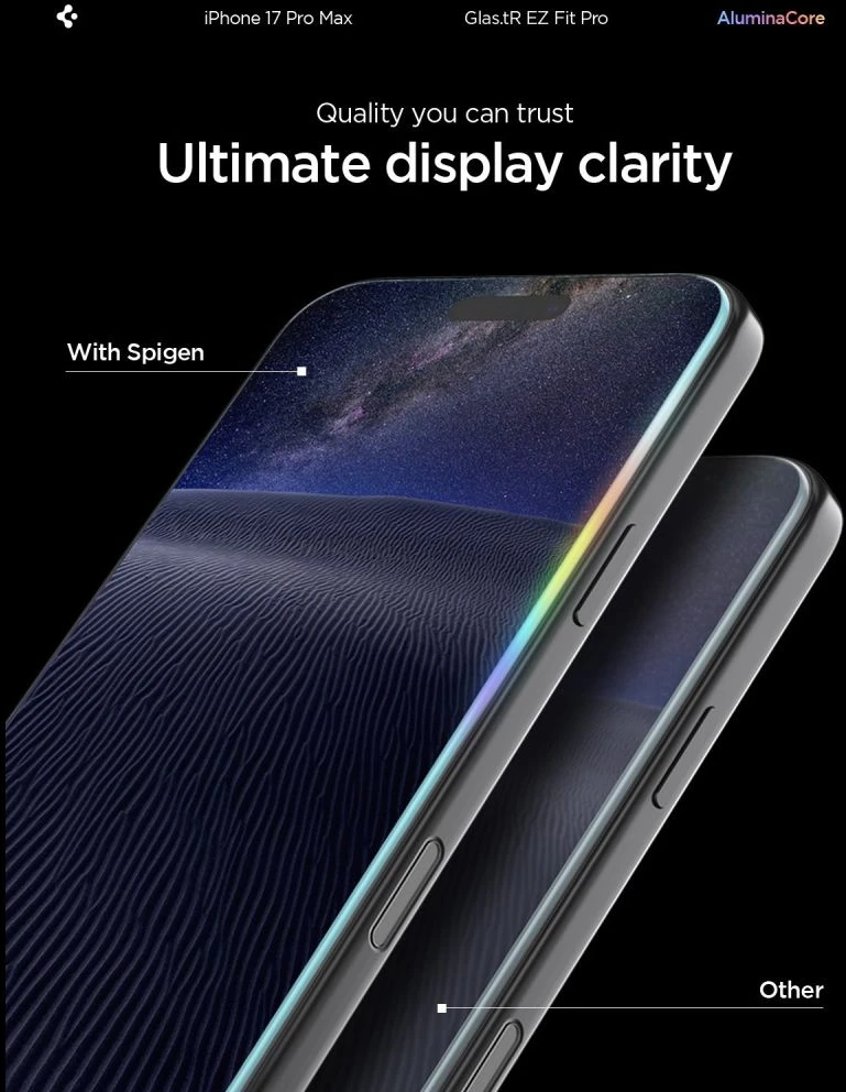 Ekrano apsauga Spigen Glass tR EZ Fit Pro HD 1 Pack, transparency - iPhone 17/16 Pro Max