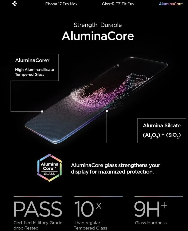 Ekrano apsauga Spigen Glass tR EZ Fit Pro HD 1 Pack, transparency - iPhone 17/16 Pro Max