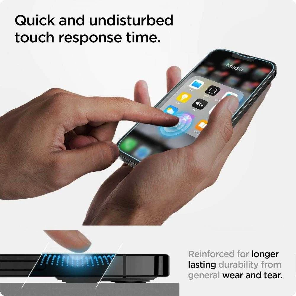 Apsauginis stiklas for iPhone 13 / 13 Pro / 14 with Spigen Glas.tR EZ FIT applicator (2 pcs.)