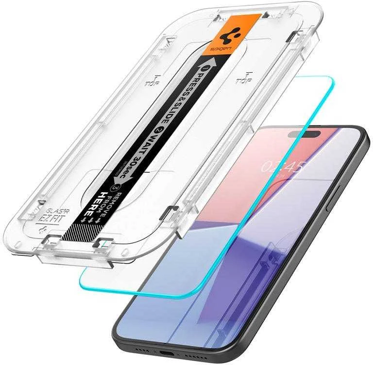 GRŪDINTAS STIKLAS SPIGEN GLAS.TR EZ FIT IPHONE 15 PLUS CLEAR