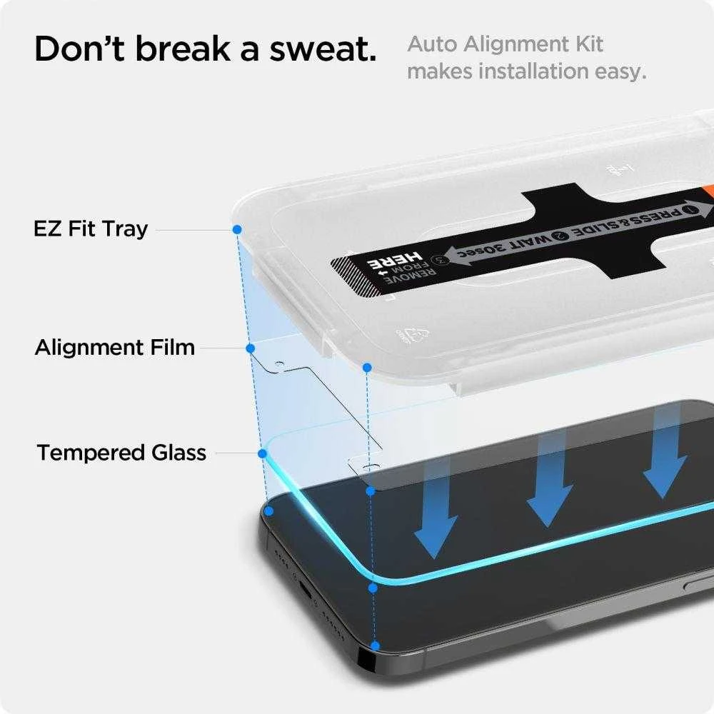 Apsauginis stiklas for iPhone 13 / 13 Pro / 14 with Spigen Glas.tR EZ FIT applicator (2 pcs.)