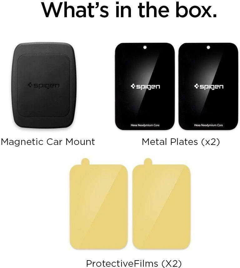 Spigen Tiekimas | Kuel H12 šešiašerdis magnetinis automobilio laikiklis | Juodas | Stiprus 6 dalių magnetas užtikrina stabilumą be likučių; Oro ventiliacijos guminis pagrindas suteikia visą priekinio stiklo vaizdą; 360° sukimosi funkcija patogiam žiūrėjimui; Lygus paviršius suteikia modernistinį dizainą; Suderinamas su bet kuriuo išmaniuoju telefonu.