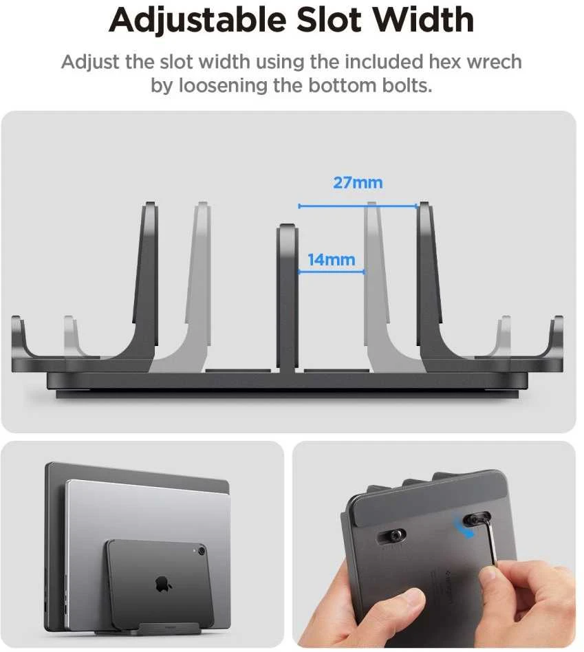Spigen Vertical Nešiojamas kompiuteris Stand LD208S4, space pilka