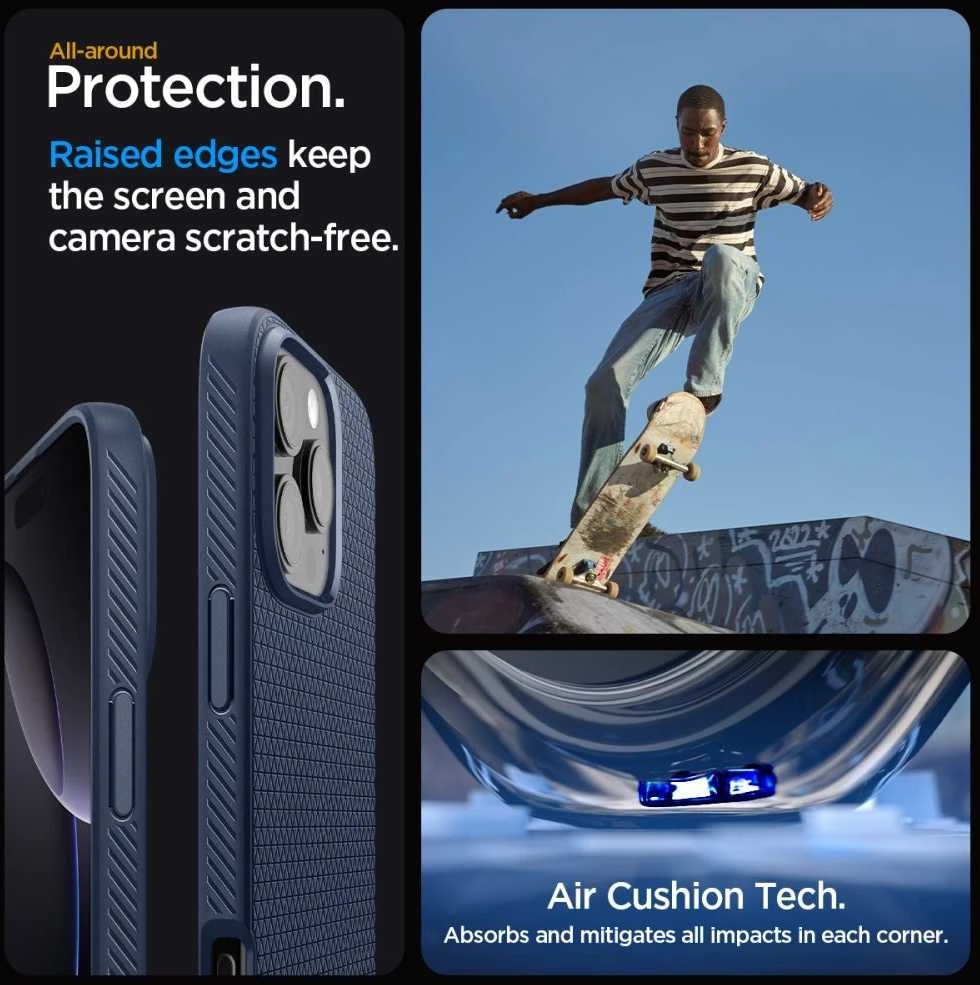Spigen Liquid Air Apple iPhone 16 Pro Max – dėklas telefonui mėlynos spalvos