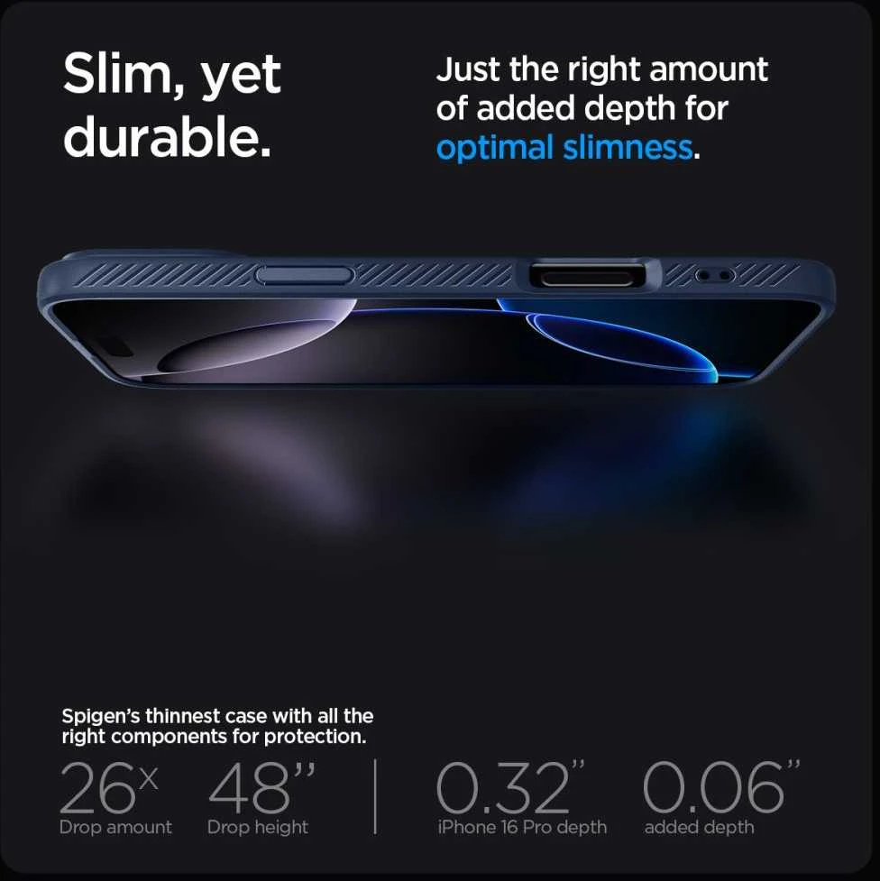 Spigen Liquid Air Apple iPhone 16 Pro Max – dėklas telefonui mėlynos spalvos