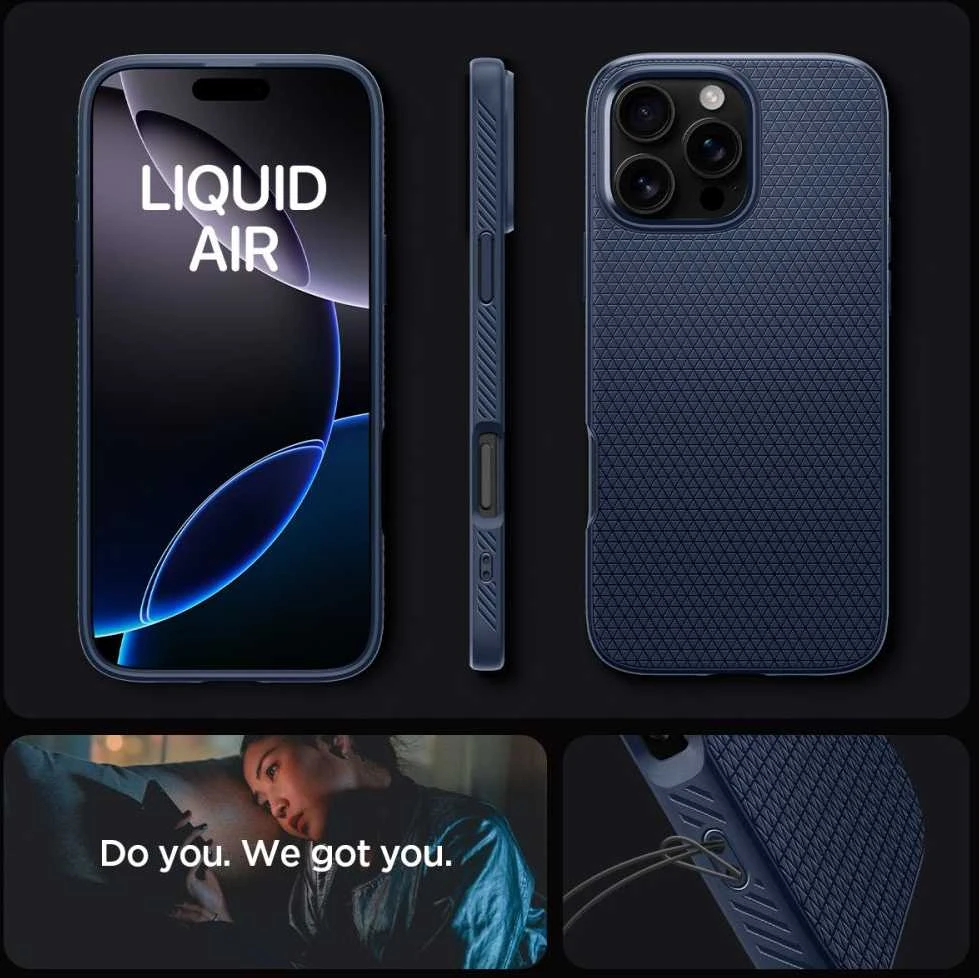 Spigen Liquid Air Apple iPhone 16 Pro Max – dėklas telefonui mėlynos spalvos