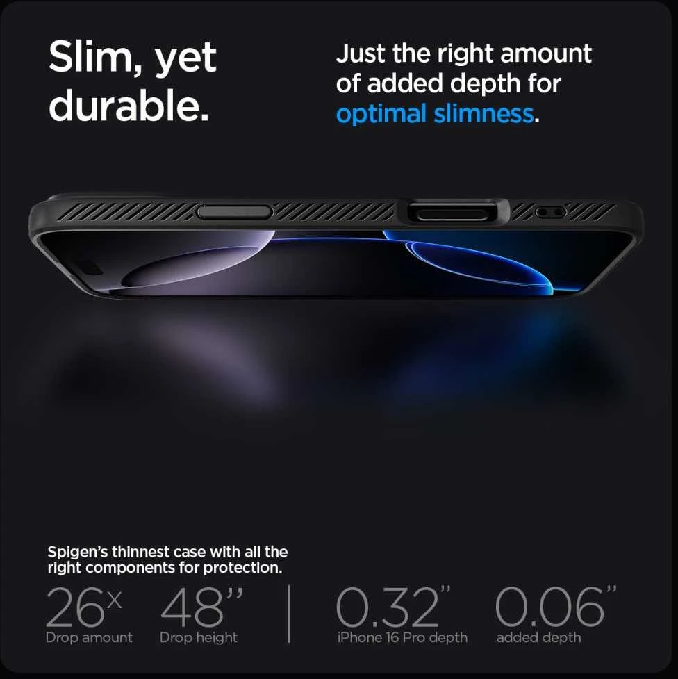 Spigen Liquid Air Apple iPhone 16 Pro Max – dėklas telefonui juodos spalvos