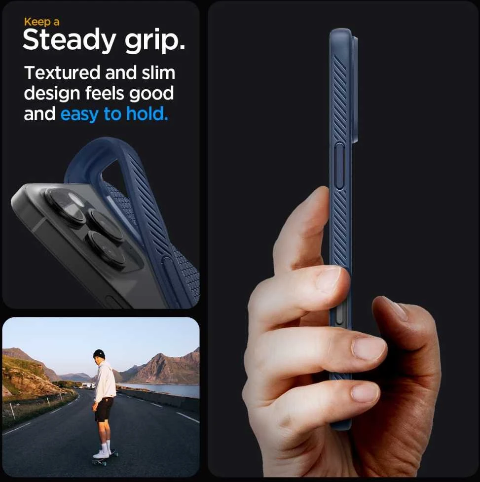 Spigen Liquid Air Apple iPhone 16 Pro Max – dėklas telefonui mėlynos spalvos
