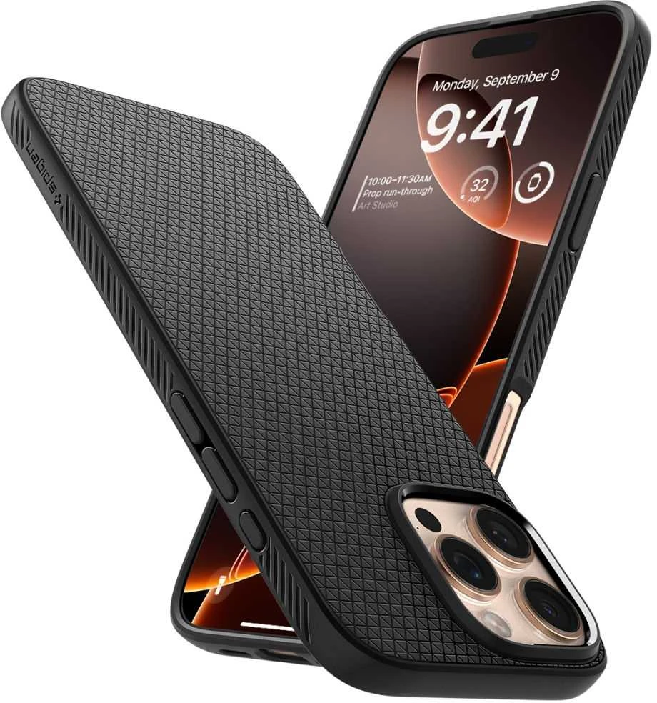 Spigen Liquid Air Apple iPhone 16 Pro Max – dėklas telefonui juodos spalvos