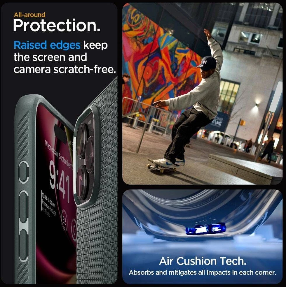 Spigen Liquid Air Apple iPhone 16 Pro Max – dėklas telefonui žalios spalvos