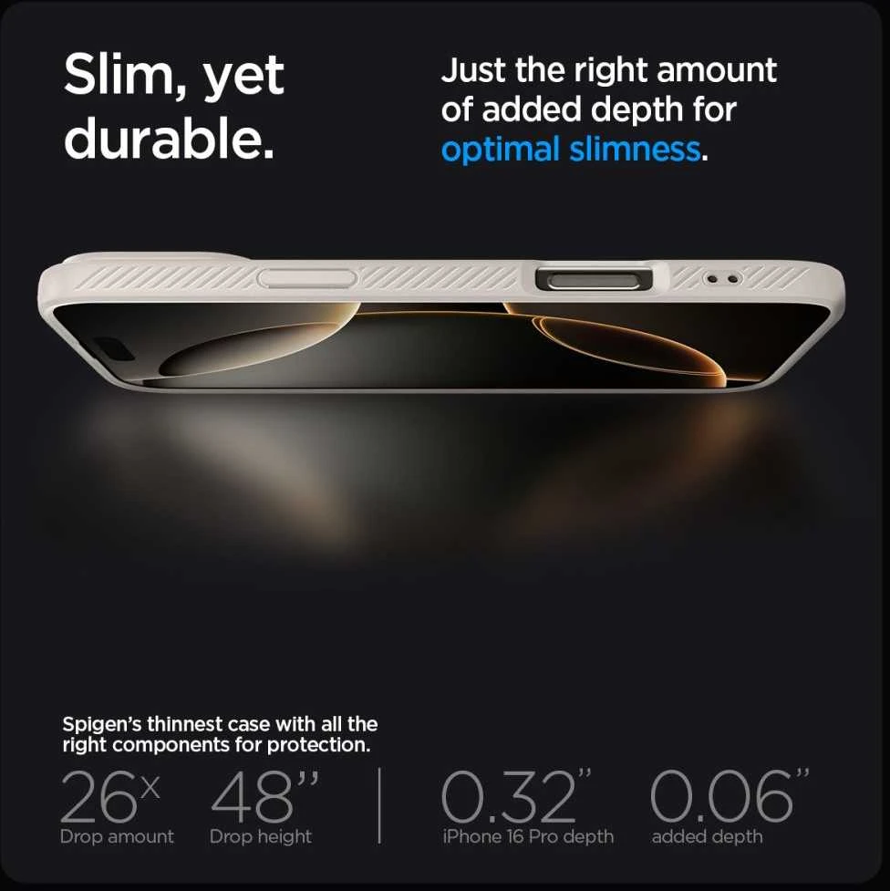 Spigen Liquid Air Apple iPhone 16 Pro Max – dėklas telefonui titano spalvos