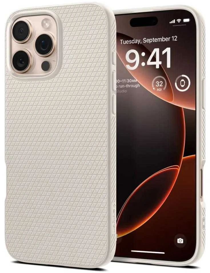 Spigen Liquid Air Apple iPhone 16 Pro Max – dėklas telefonui titano spalvos