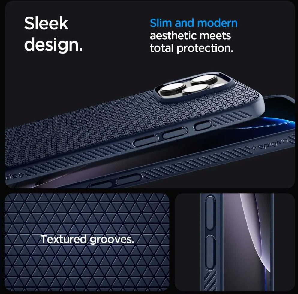 Spigen Liquid Air Apple iPhone 16 Pro Max – dėklas telefonui mėlynos spalvos
