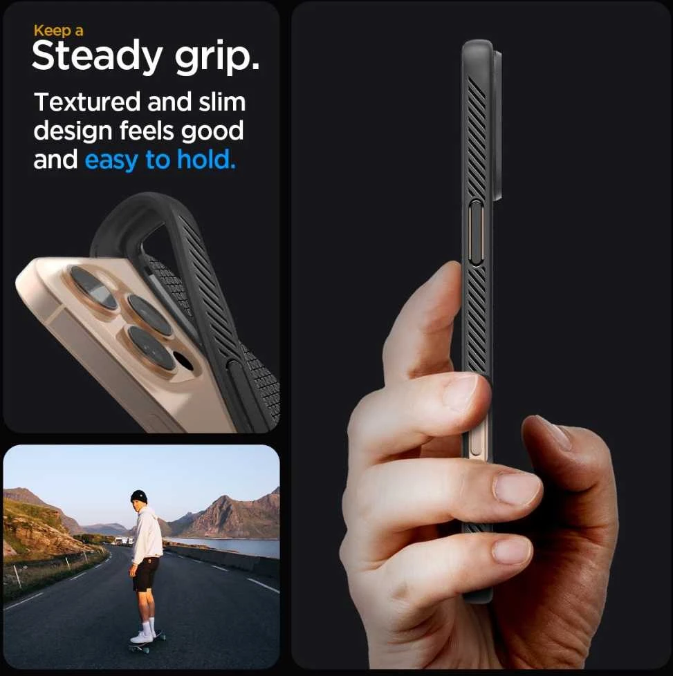 Spigen Liquid Air Apple iPhone 16 Pro Max – dėklas telefonui juodos spalvos