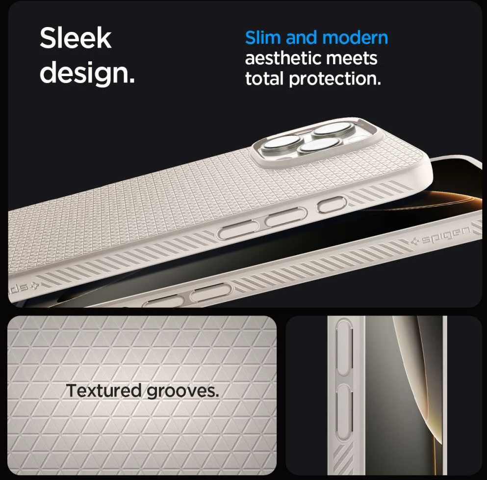 Spigen Liquid Air Apple iPhone 16 Pro Max – dėklas telefonui titano spalvos