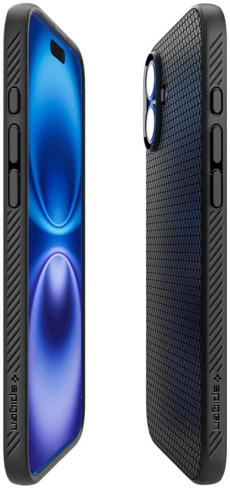 Spigen Liquid Air Apple iPhone 16 – dėklas telefonui juodos spalvos
