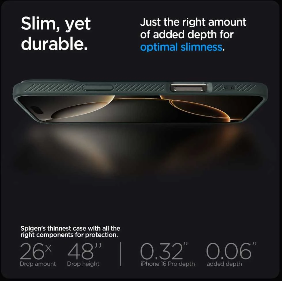 Spigen Liquid Air Apple iPhone 16 Pro Max – dėklas telefonui žalios spalvos