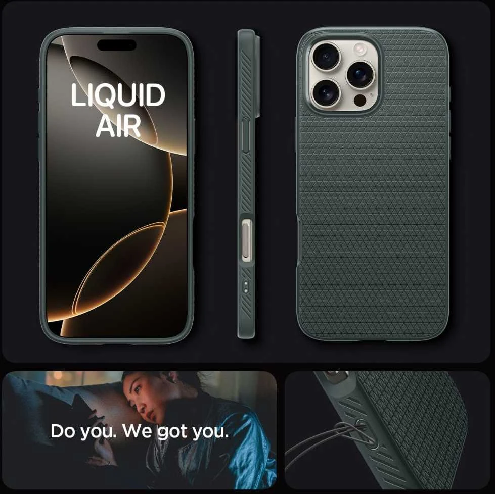 Spigen Liquid Air Apple iPhone 16 Pro Max – dėklas telefonui žalios spalvos