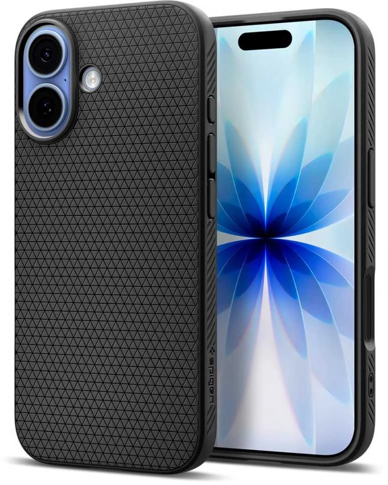 „Spigen Liquid Air“ dėklas, skirtas iPhone 17 – matinis juodas