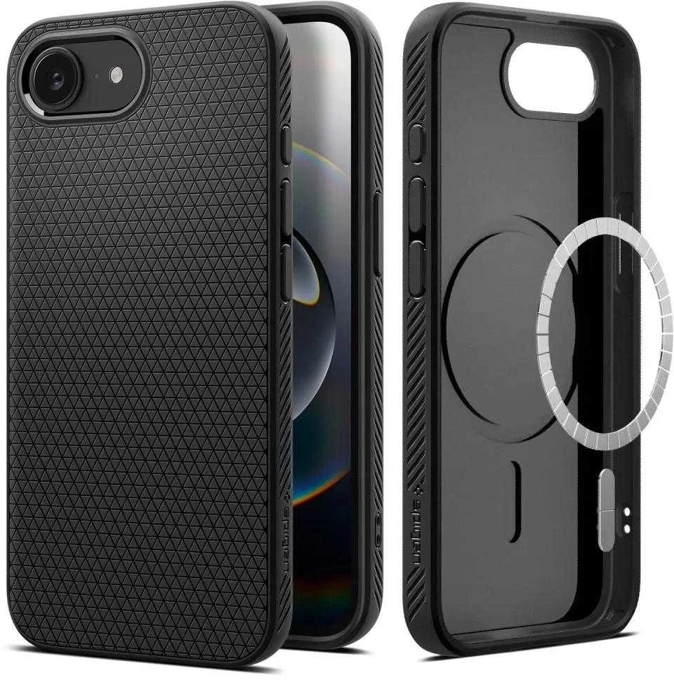 „Spigen Liquid Air MagSafe“ dėklas, skirtas iPhone 16e / 17e – matinis juodas