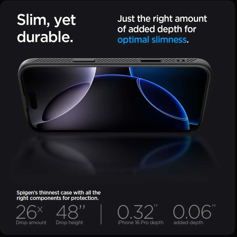 Dėklas SPIGEN LIQUID AIR ”T” MAG MAGSAFE IPHONE 16 PRO MATTE Juodas