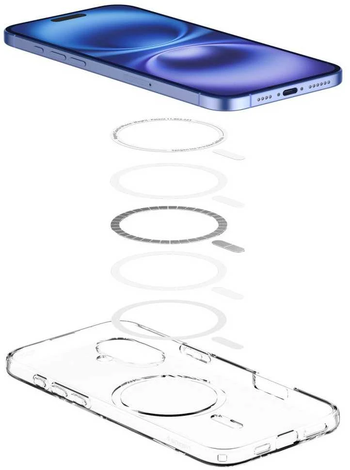 SPIGEN LIQUID CRYSTAL MAG MAGSAFE Apple iPhone 16 dėklas telefonui skaidrus