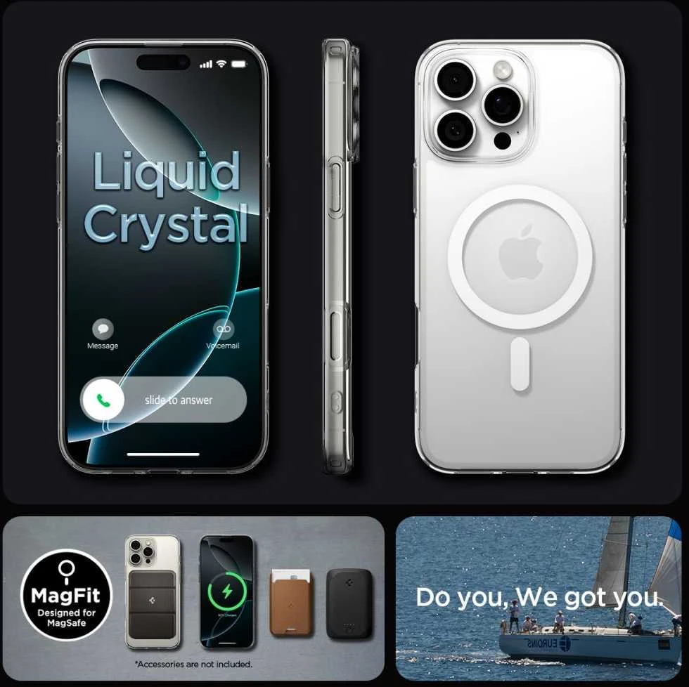 SPIGEN LIQUID CRYSTAL MAG MAGSAFE Apple iPhone 16 Pro dėklas telefonui skaidrus