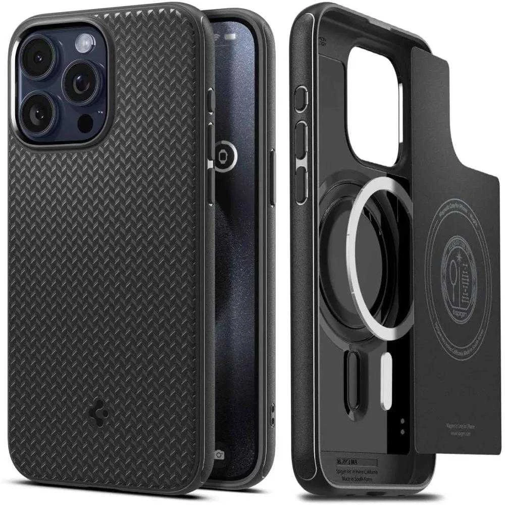 Spigen Mag Armor (MagFit) dėklas skirtas Apple iPhone 15 Pro Max, spalva - Matte Black