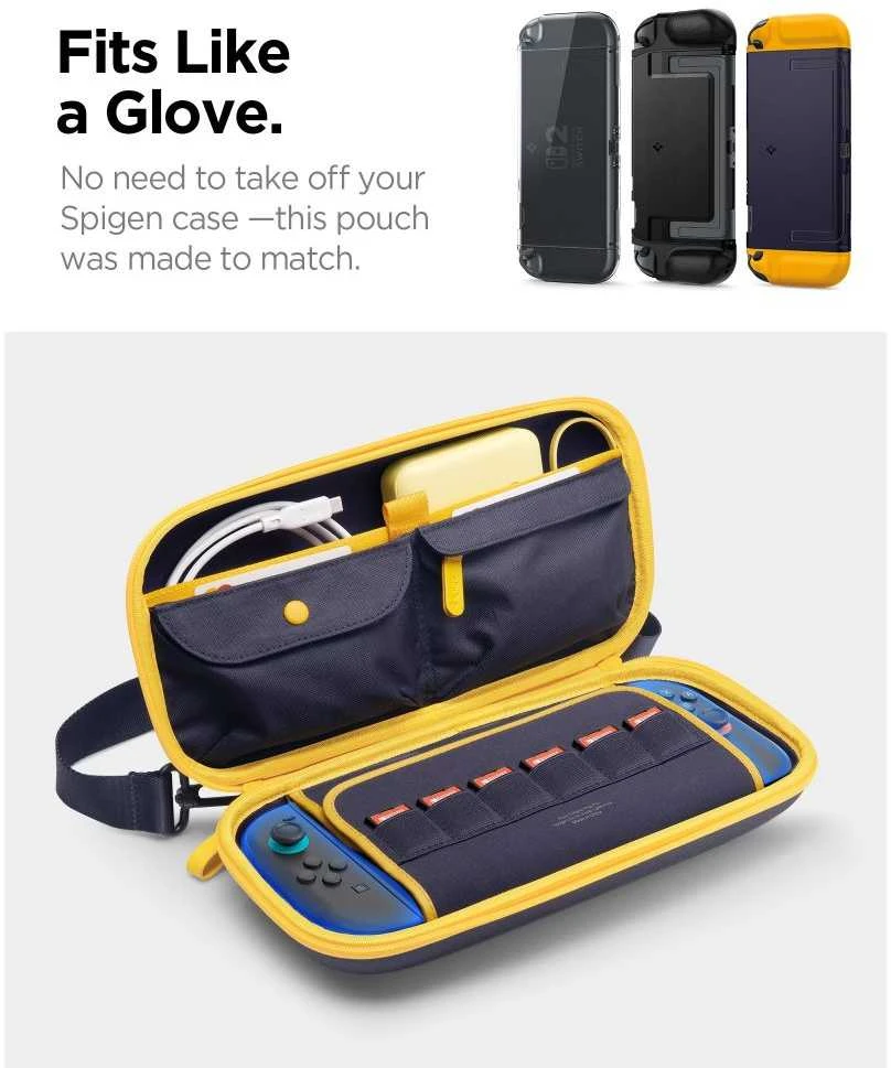 Spigen Nano Pop Pro Pouch for Nintendo Switch 2 - Navy Mėlyna and Geltona