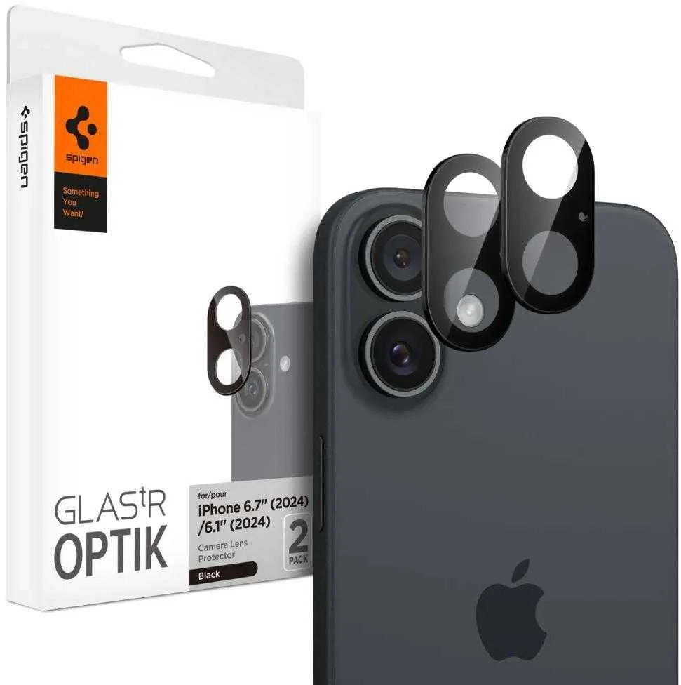 Spigen OPTIK GLAS.TR CAMERA PROTECTOR 2-PACK Apple iPhone 16 / 16 PLUS Juodas