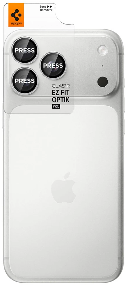 Spigen Optik Pro GLAS.TR EZ FIT 2 vnt. grūdinto stiklo apsauginis fotoaparato ekrano apsauginis stiklas iPhone 18 Pro / 18 Pro Max - Sidabrinis