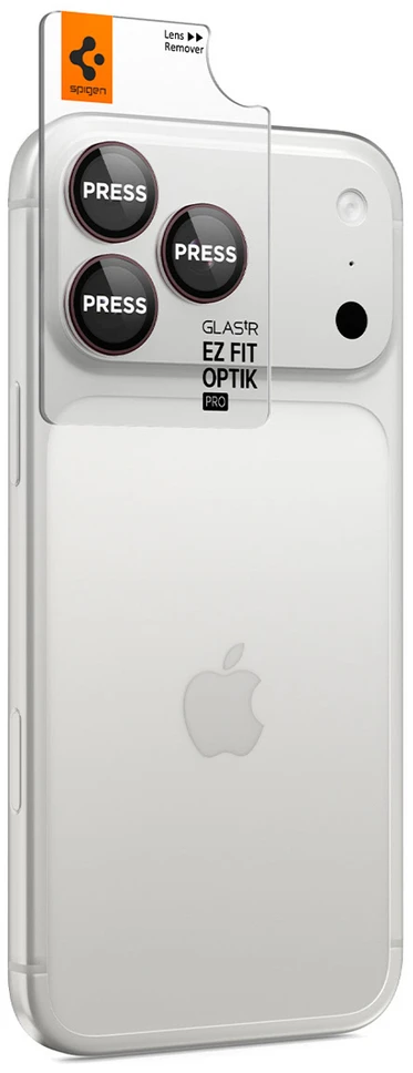 Spigen Optik Pro GLAS.TR EZ FIT 2 vnt. Tempered Glass Camera Screen Protector for iPhone 18 Pro / 18 Pro Max - Dark Cherry